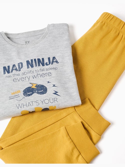 Pijama de manga larga de algodón con estampado Nap Ninja - Kiabi