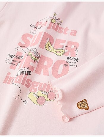 Pijama de manga larga de algodón con estampado Superhero