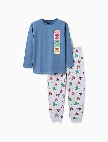 Pijama de manga larga de algodón con estampados de Marvel