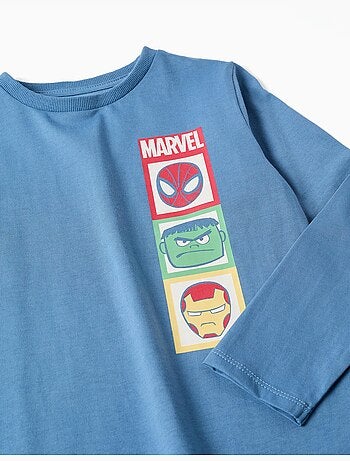 Pijama de manga larga de algodón con estampados de Marvel