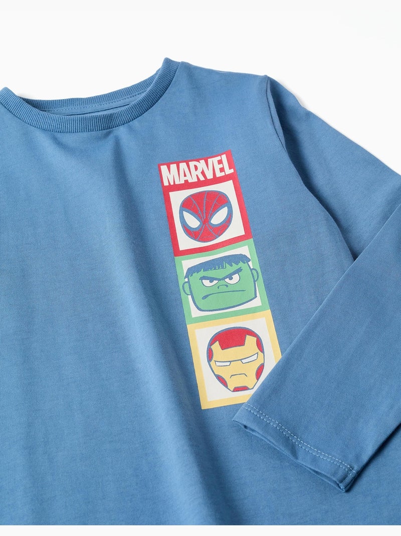 Pijama de manga larga de algodón con estampados de Marvel Azul Azul - Kiabi