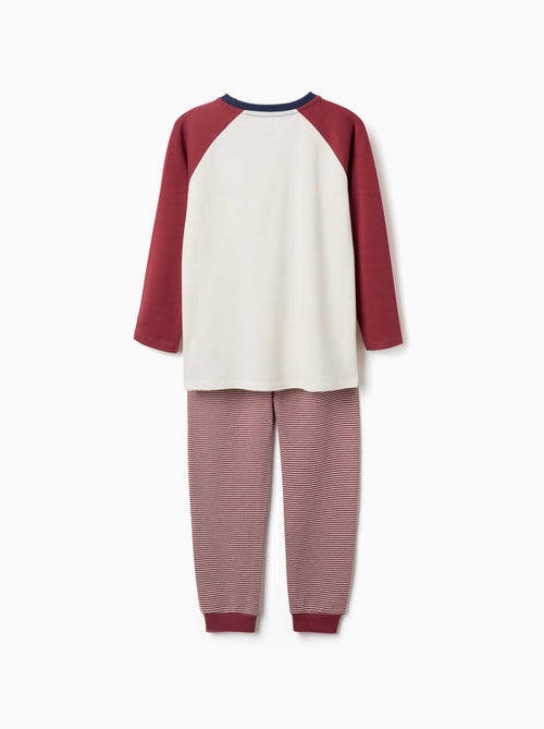 Pijama de manga larga de algodón con máscara acolchada - Kiabi Pijama de manga larga de algodón con máscara acolchada - Kiabi