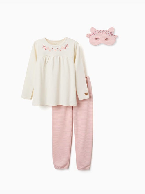 Pijama de manga larga de algodón con máscara acolchado - Kiabi