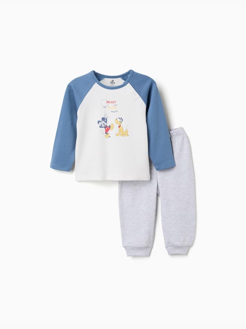 Pijama de manga larga de algodón con Mickey y Pluto - Kiabi