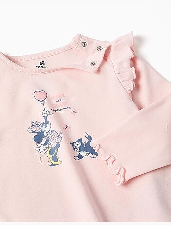 Pijama de manga larga de algodón con Minnie y Figaro