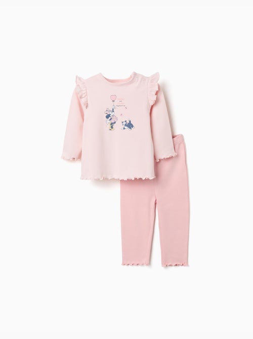 Pijama de manga larga de algodón con Minnie y Figaro - Kiabi
