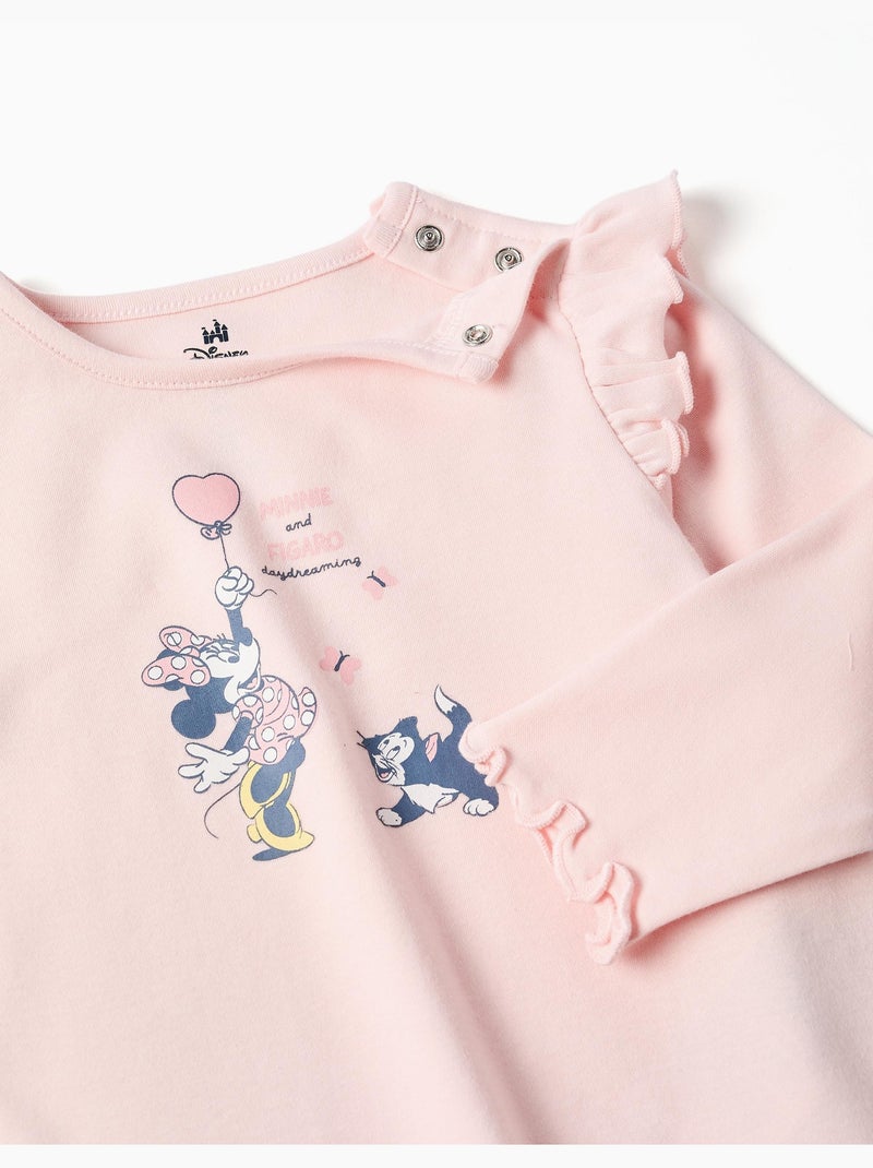 Pijama de manga larga de algodón con Minnie y Figaro Rosa claro - Kiabi