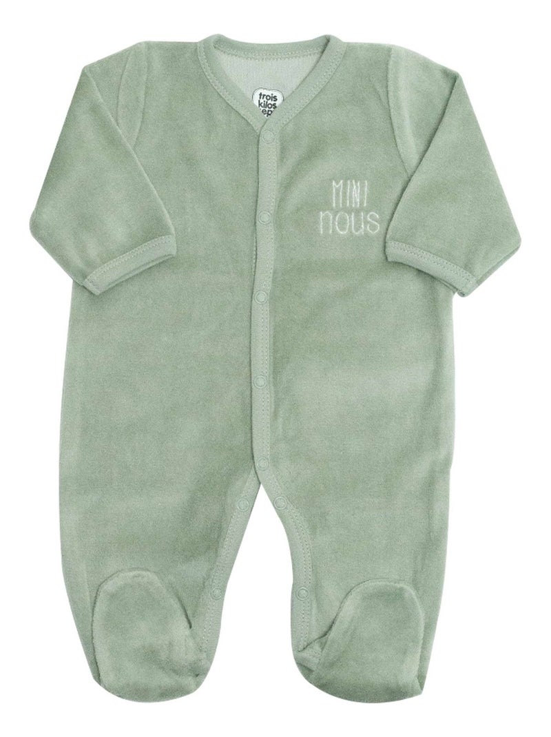 Pijama de nacimiento con apertura delantera Verde - Kiabi