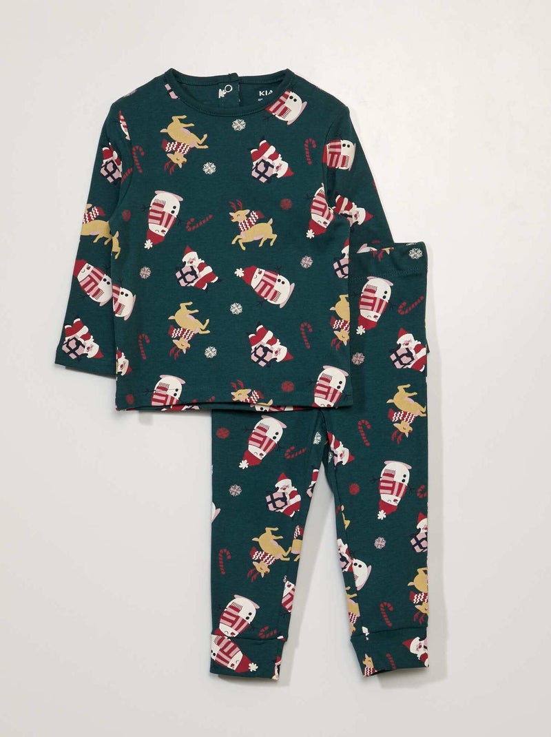 Pijama de Navidad - 2 piezas Verde - Kiabi