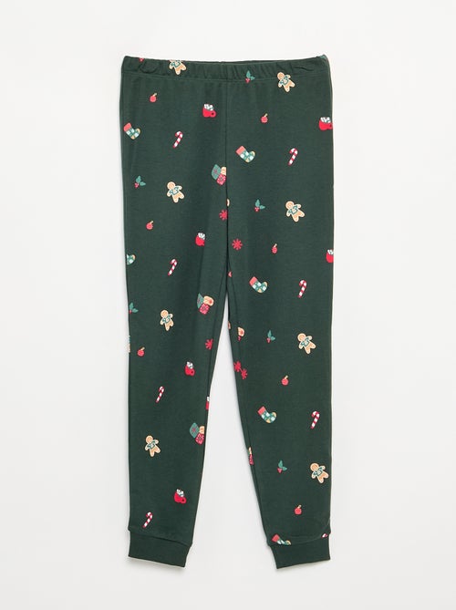 Pijama de Navidad de 2 piezas - Camiseta de manga larga + pantalón - Kiabi