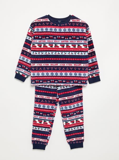 Pijama de Navidad de forro polar de 2 piezas para niño y niña - Sudadera + pantalón - Kiabi