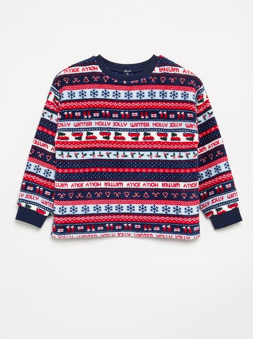 Pijama de Navidad de forro polar de 2 piezas para niño y niña - Sudadera + pantalón - Kiabi