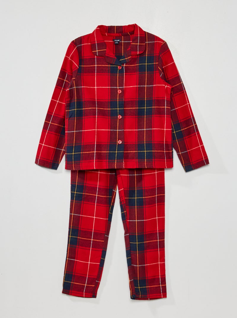 Pijama de Navidad de franela  - 2 piezas ROJO - Kiabi