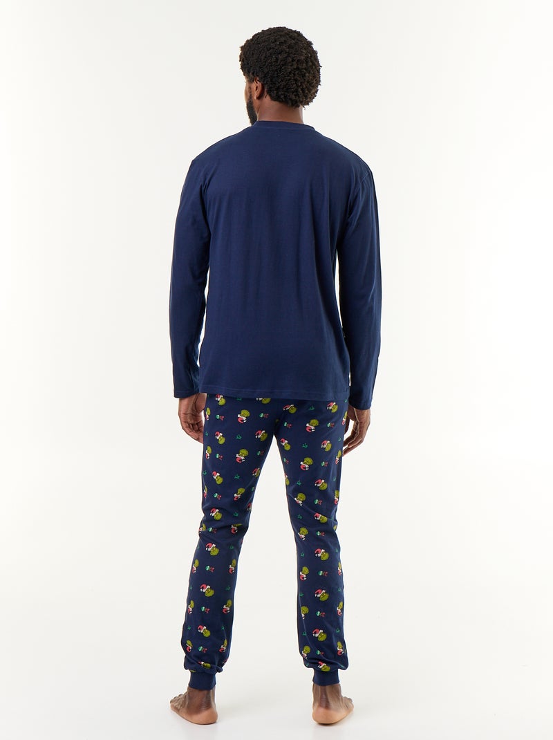 Pijama de Navidad 'Grinch' camiseta + pantalón - 2 piezas Azul - Kiabi