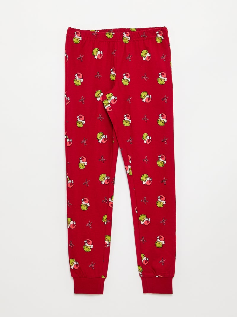 Pijama de Navidad "Grinch" camiseta + pantalón - 2 piezas Rojo - Kiabi