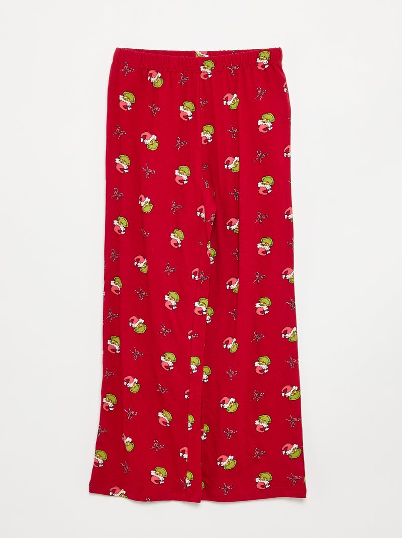 Pijama de Navidad 'Grinch' de 2 piezas - camisa + pantalón Rojo - Kiabi