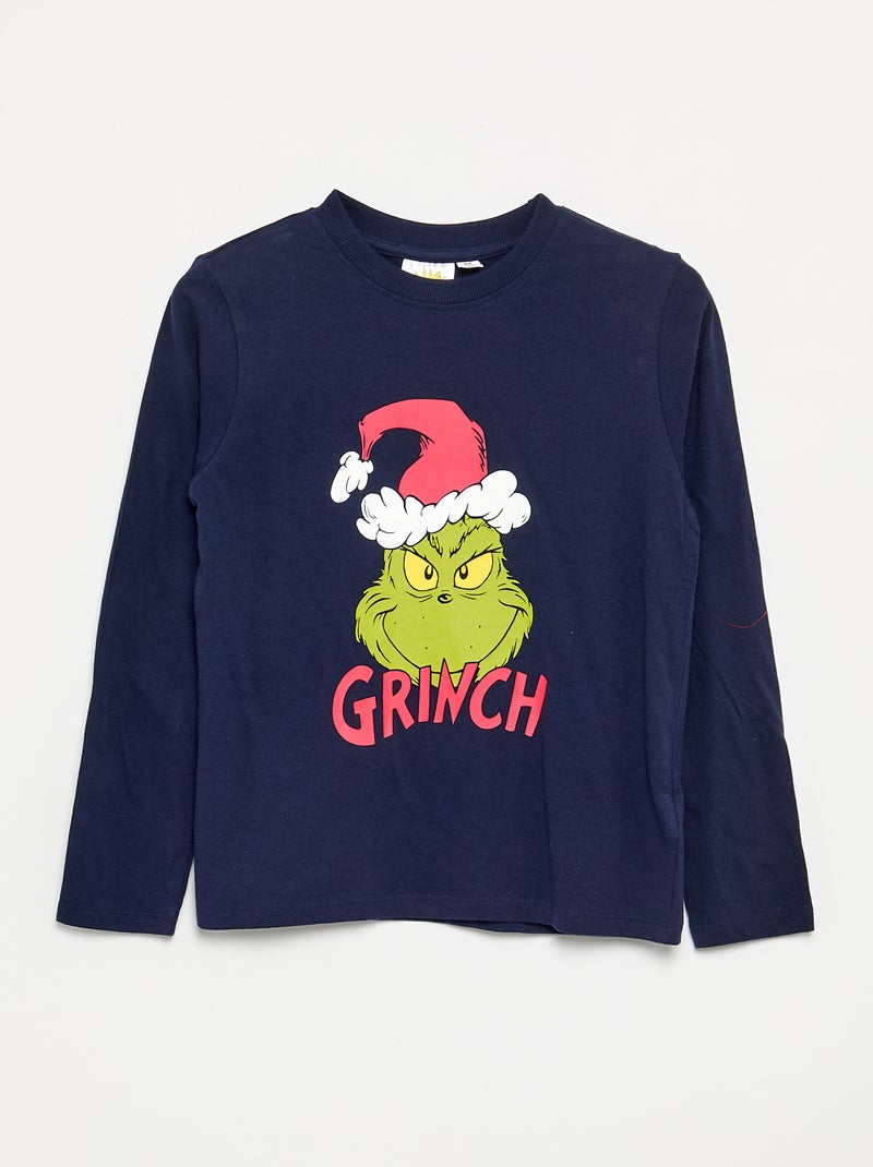 Pijama de Navidad 'Grinch' de 2 piezas - Camiseta + pantalón Azul - Kiabi