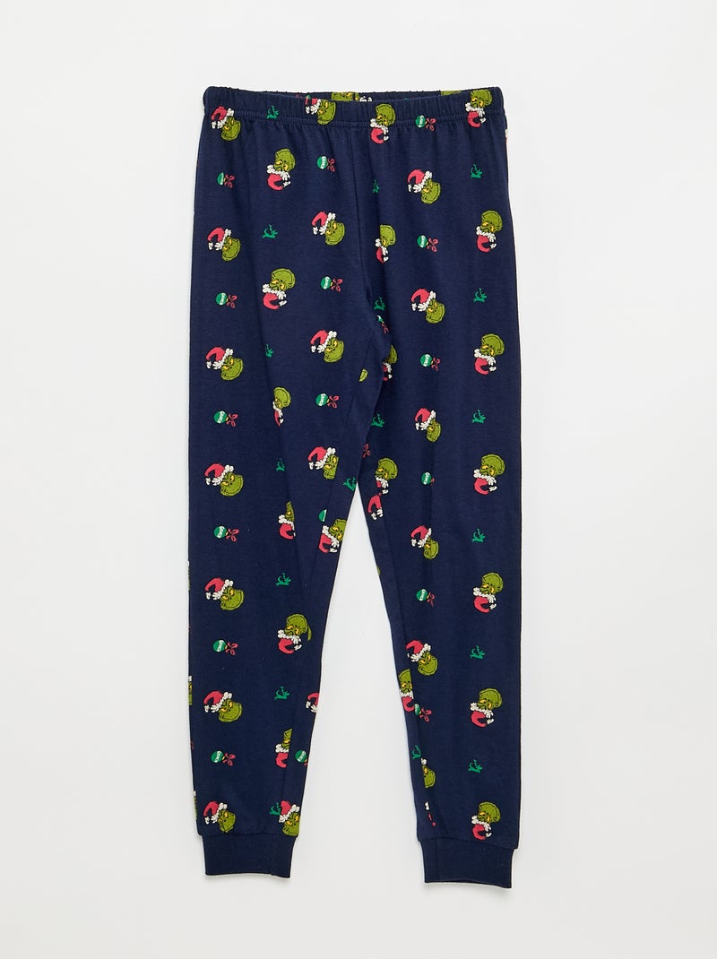 Pijama de Navidad 'Grinch' de 2 piezas - Camiseta + pantalón Azul - Kiabi
