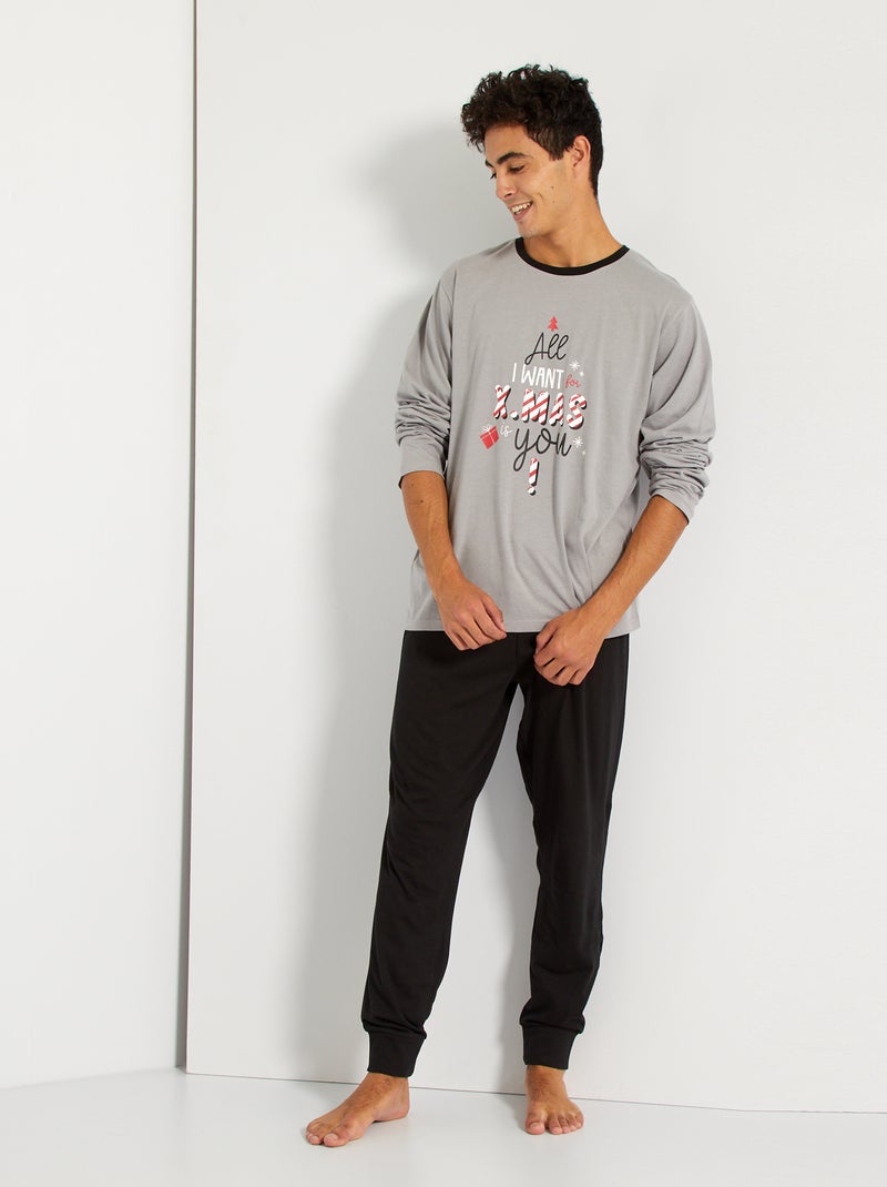 Pijama de Navidad gris - Kiabi