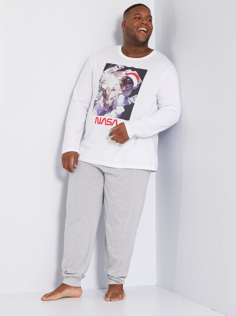 Pijama de 'Navidad' 'NASA' blanco/gris - Kiabi