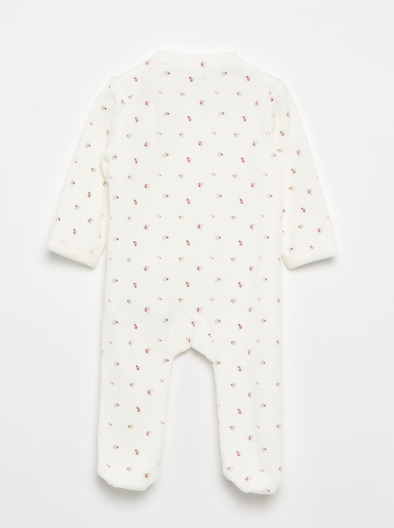 Pijama de pana para dormir bien Blanco - Kiabi