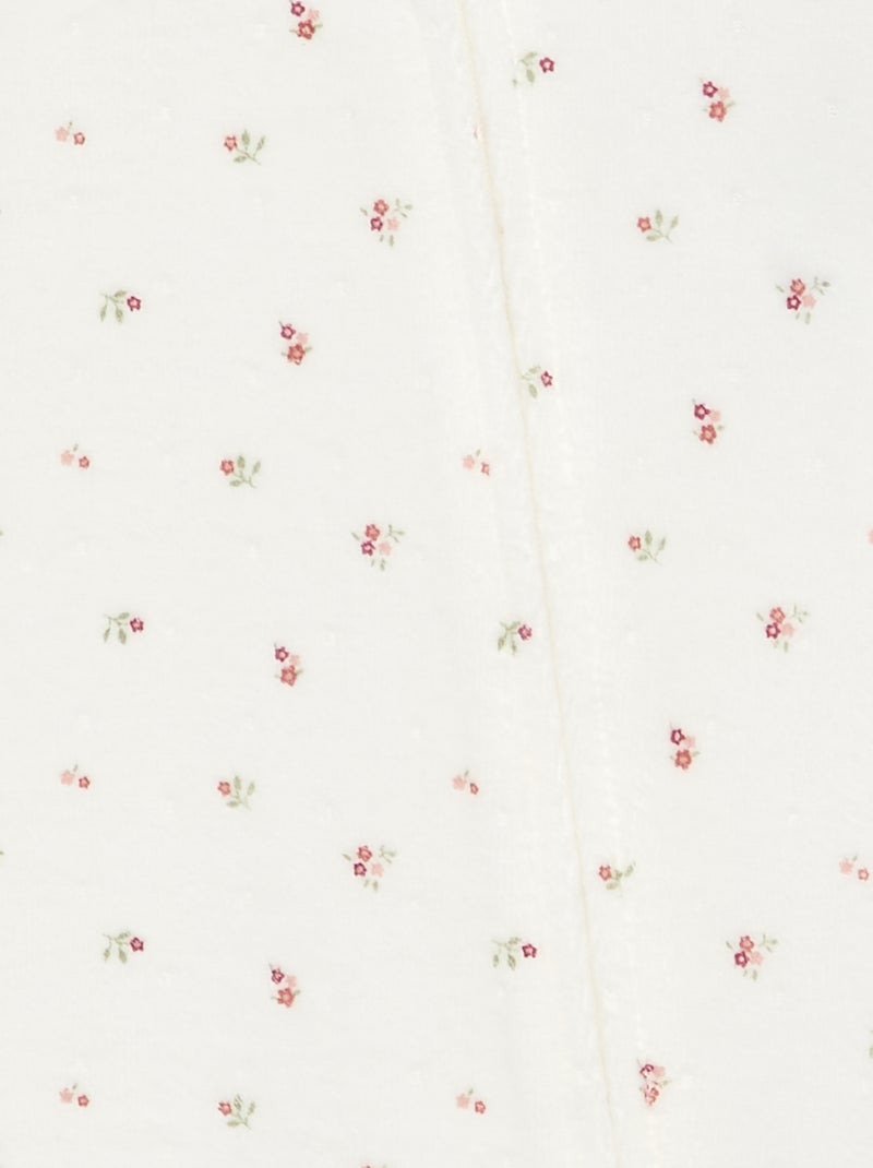 Pijama de pana para dormir bien Blanco - Kiabi