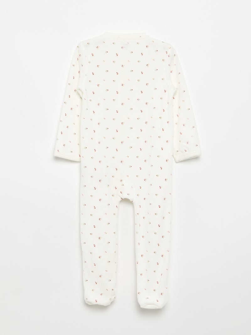 Pijama de pana para dormir bien Blanco - Kiabi