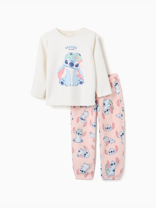 Pijama de polar coral con estampado de stitch - Kiabi