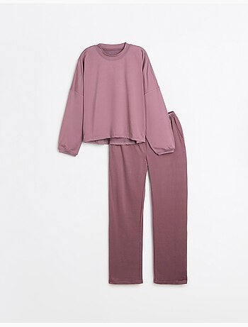 Pijama de punto a rayas, mo fashion