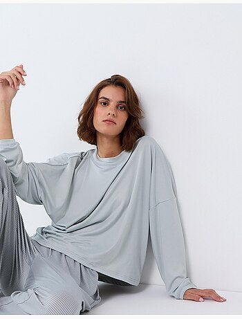 Pijama de punto a rayas, mo fashion