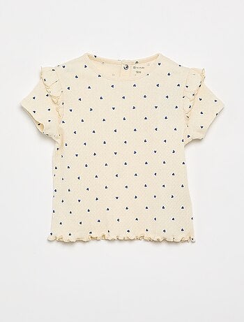 Pijama de punto calado camiseta + pantalón corto - 2 piezas