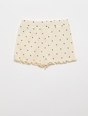 Pijama de punto calado camiseta + pantalón corto - 2 piezas