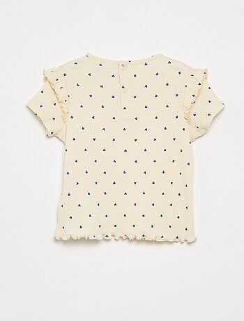 Pijama de punto calado camiseta + pantalón corto - 2 piezas