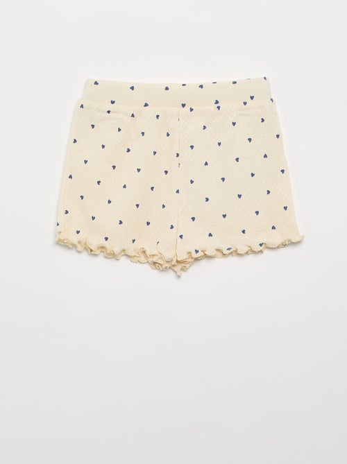 Pijama de punto calado camiseta + pantalón corto - 2 piezas - Kiabi