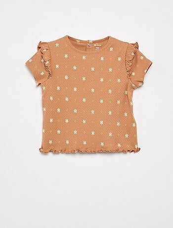 Pijama de punto calado camiseta + pantalón corto - 2 piezas