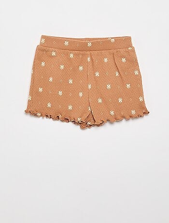 Pijama de punto calado camiseta + pantalón corto - 2 piezas