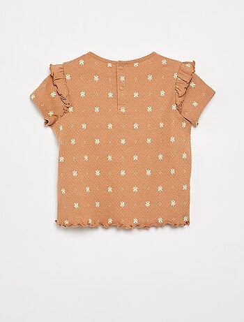 Pijama de punto calado camiseta + pantalón corto - 2 piezas