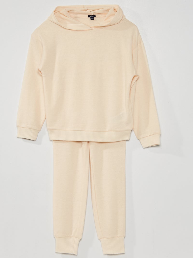 Pijama de punto con capucha GRIS - Kiabi