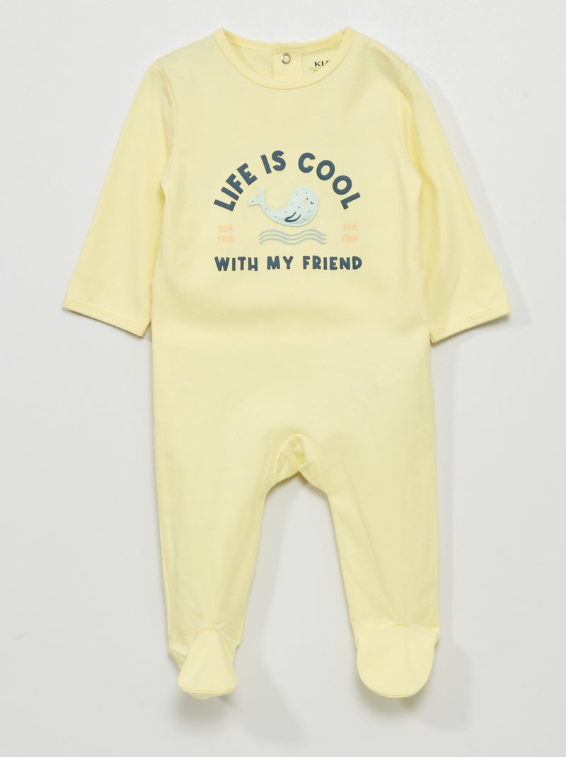 Pijama de punto con estampado AMARILLO - Kiabi