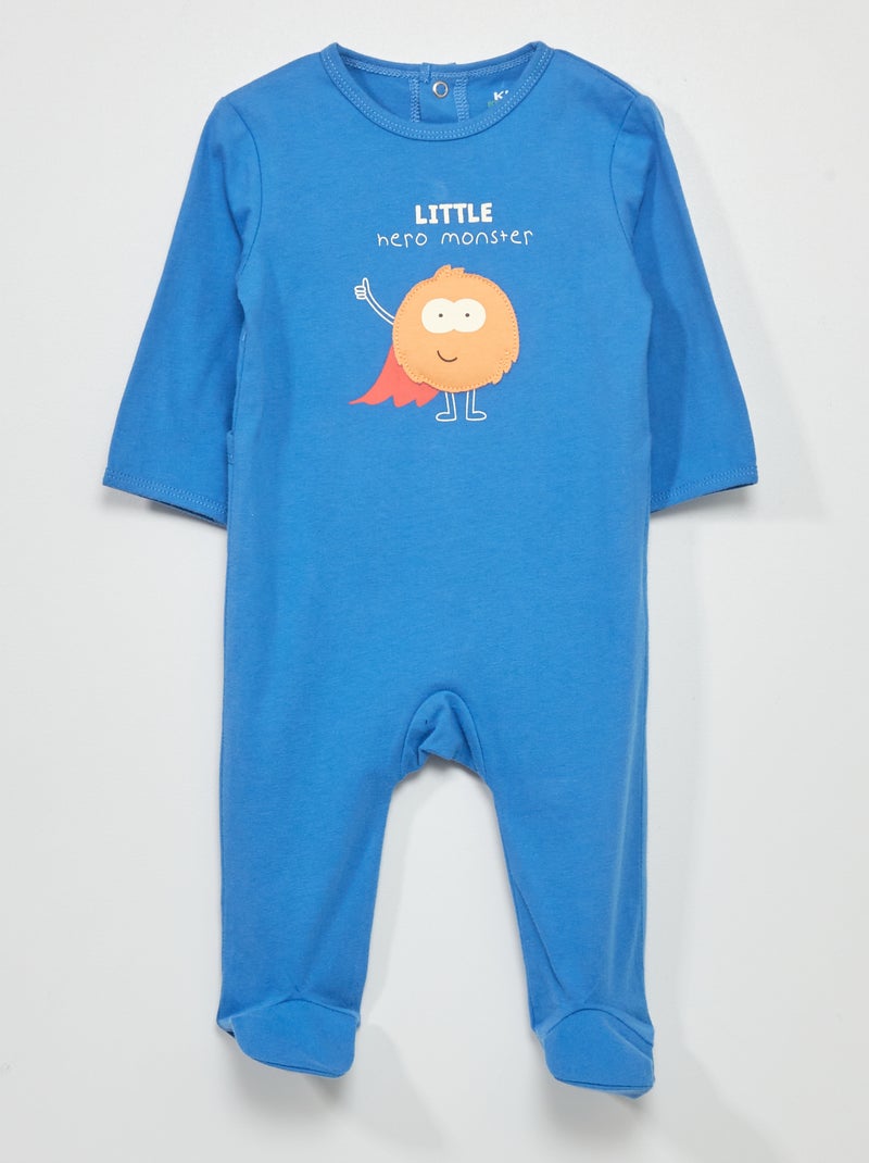 Pijama de punto con estampado AZUL - Kiabi