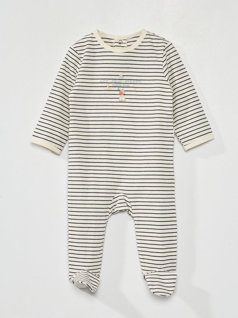 Pijama de punto con estampado BEIGE - Kiabi
