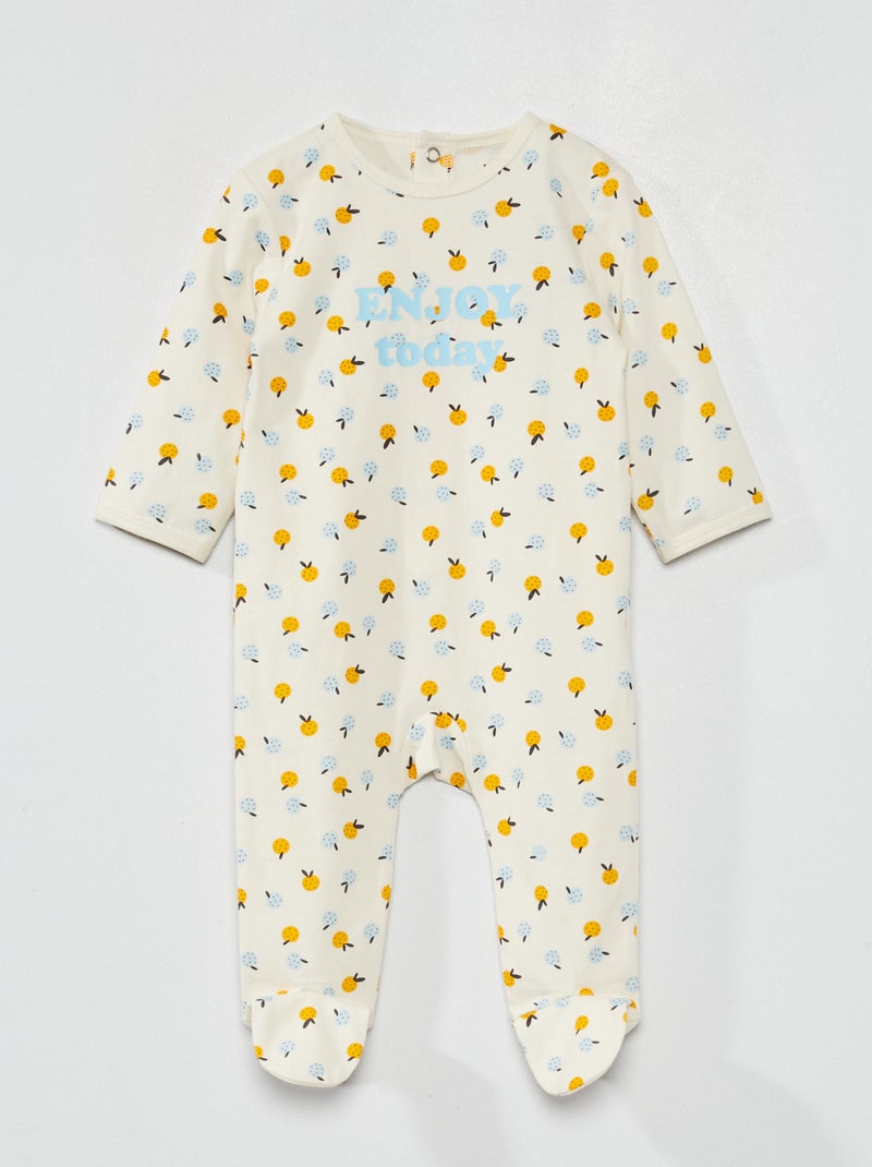 Pijama de punto con estampado BLANCO - Kiabi