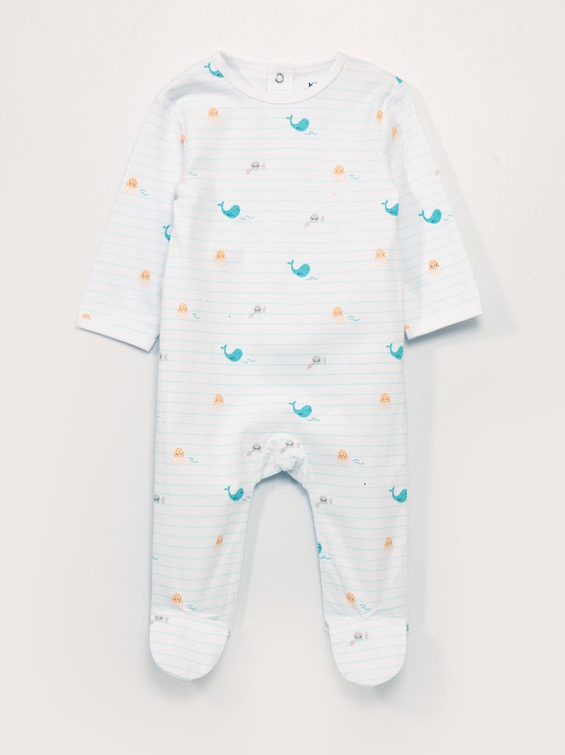 Pijama de punto con estampado BLANCO - Kiabi