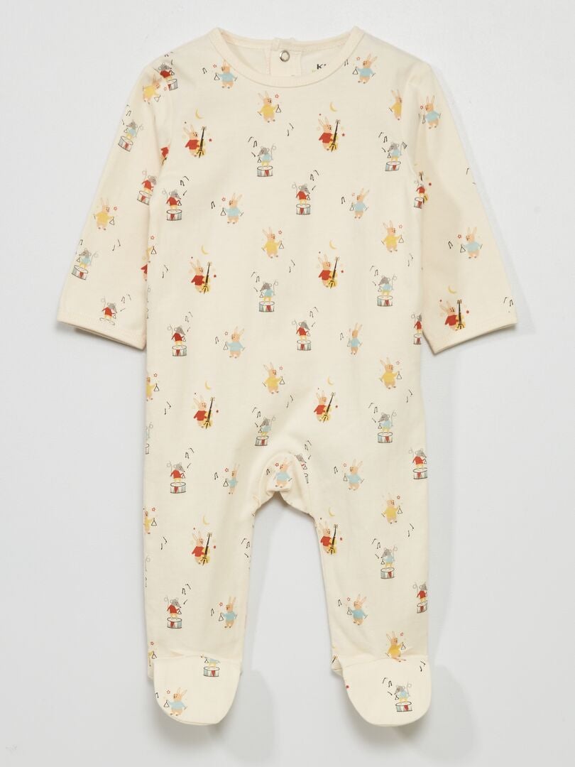 Pijama de punto con estampado BLANCO - Kiabi