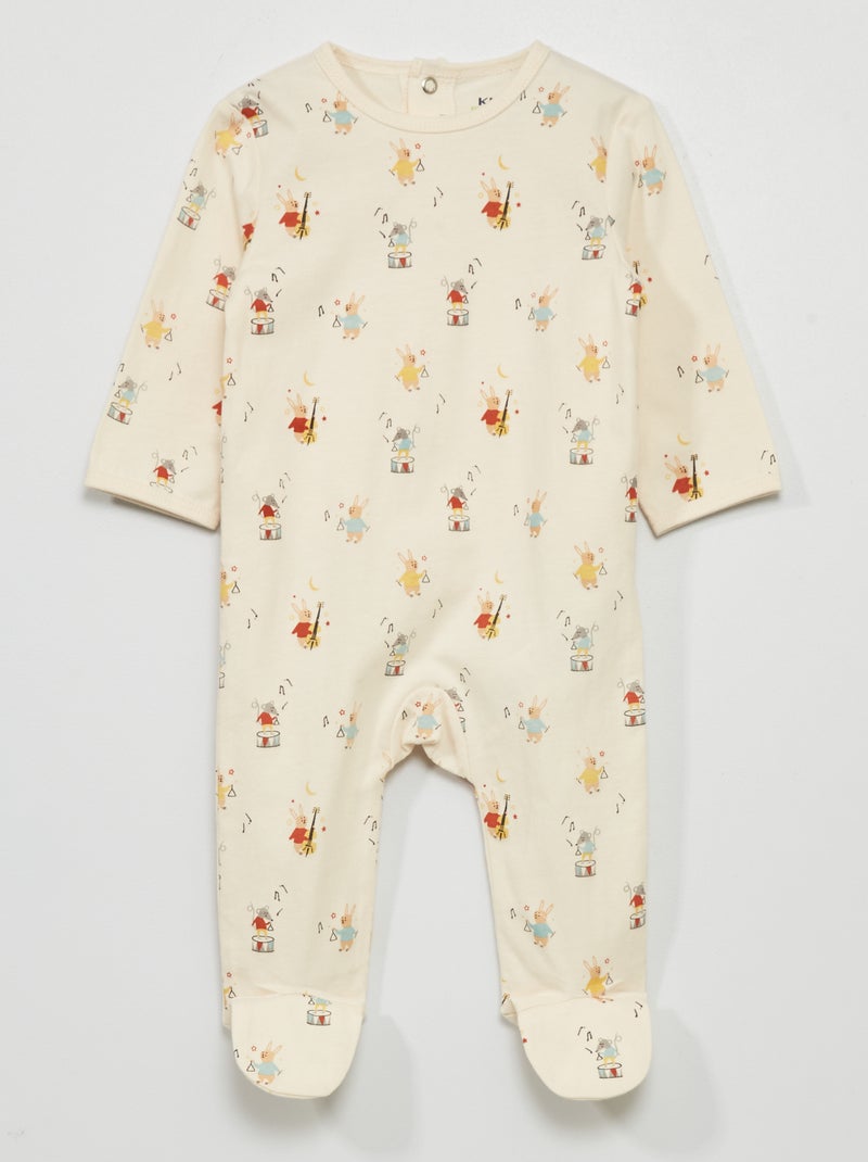Pijama de punto con estampado BLANCO - Kiabi