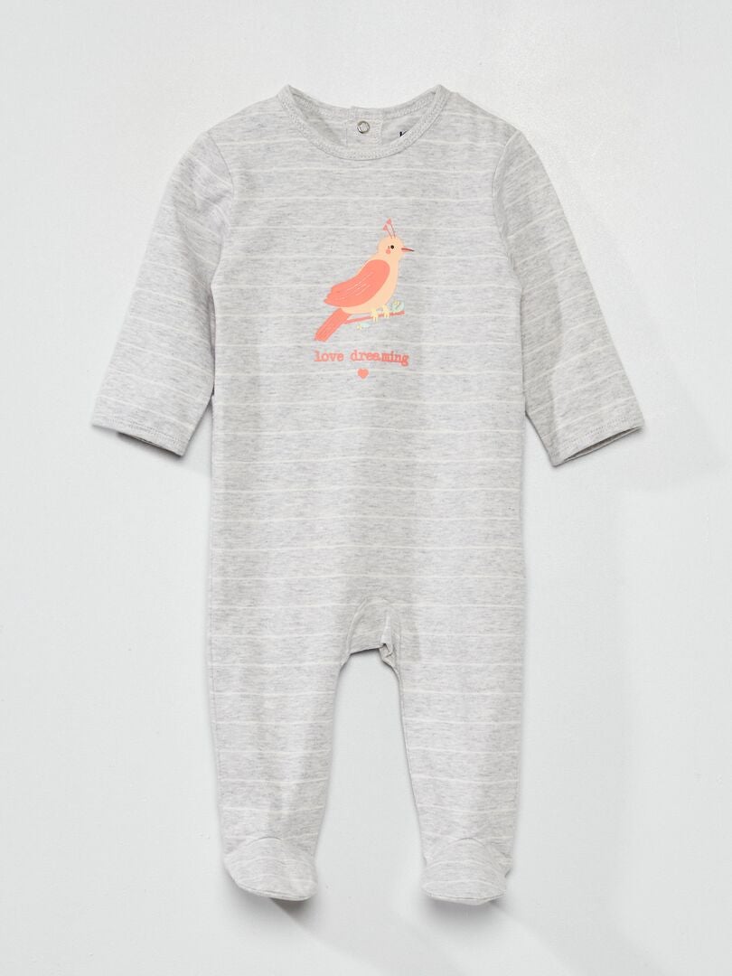 Pijama de punto con estampado GRIS - Kiabi