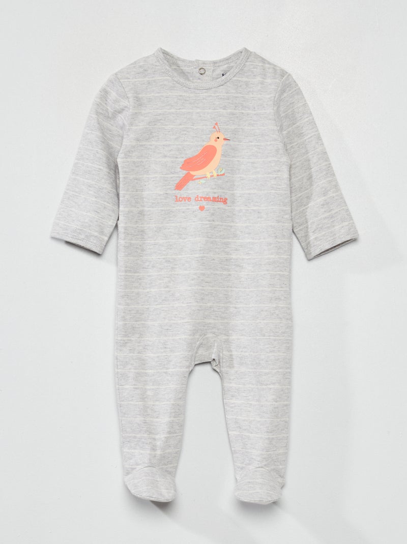 Pijama de punto con estampado GRIS - Kiabi