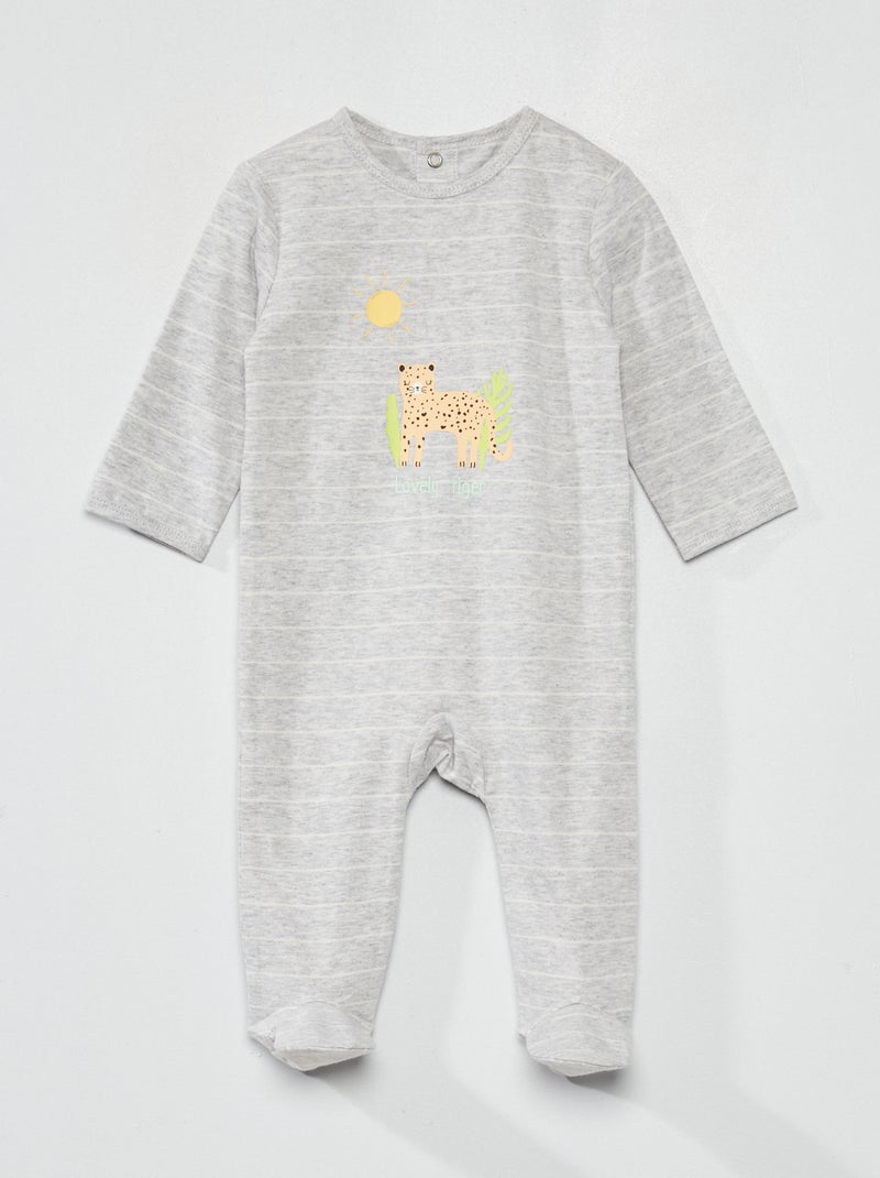 Pijama de punto con estampado GRIS - Kiabi