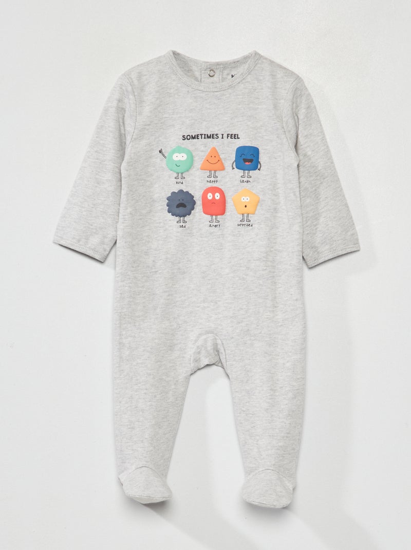 Pijama de punto con estampado GRIS - Kiabi