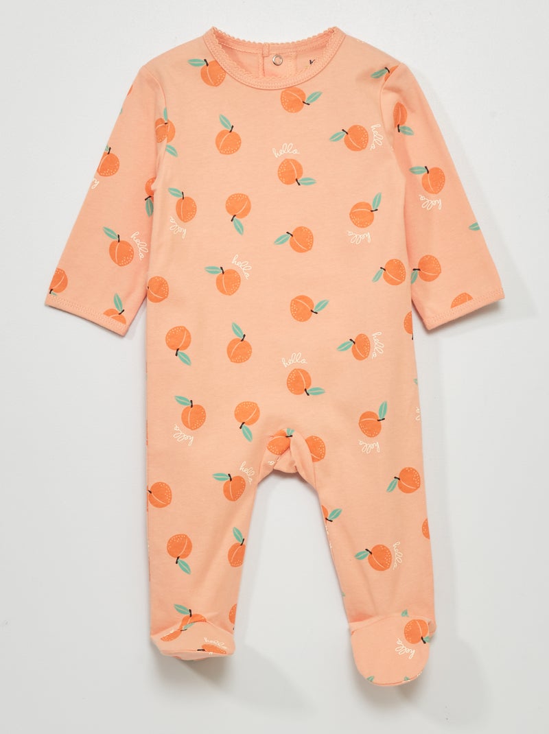 Pijama de punto con estampado NARANJA - Kiabi